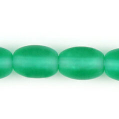 Bead, Preciosa Czech Pressed Glass, 7x5mm Oval Bead -  Frost Matte Light Emerald (Hole Size 1.2mm)