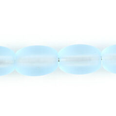 Bead, Preciosa Czech Pressed Glass, 7x5mm Oval Bead -  Frost Matte Light Aqua (Hole Size 1.2mm)