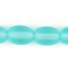 Bead, Preciosa Czech Pressed Glass, 7x5mm Oval Bead -  Frost Matte Light Green Aqua (Hole Size 1.2mm)