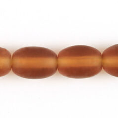 Bead, Preciosa Czech Pressed Glass, 7x5mm Oval Bead -  Frost Matte Madeira Topaz (Hole Size 1.2mm)