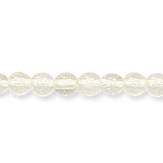 Bead, Preciosa Czech Pressed Glass, 4mm Round Bead - Coated Pale Yellow (Hole Size 0.7mm)