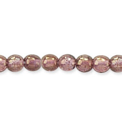 Bead, Preciosa Czech Pressed Glass, 4mm Round Bead - Antique Coat Light Amethyst (Hole Size 0.7mm)