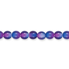 Bead, Preciosa Czech Pressed Glass, 4mm Round Bead - Transparent  Two-Tone Blue/Purple (Hole Size 0.7mm)
