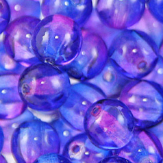 Bead, Preciosa Czech Pressed Glass, 4mm Round Bead - Two-Tone Light Aqua/Amethyst (Hole Size 0.7mm)