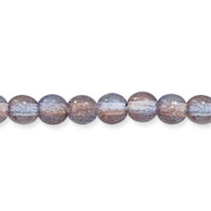 Bead, Preciosa Czech Pressed Glass, 4mm Round Bead - Two-Tone Sapphire/Brown (Hole Size 0.7mm)