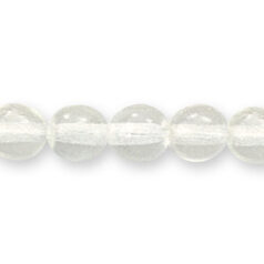 Bead, Preciosa Czech Pressed Glass, 6mm Round Bead - Coated Pale Yellow (Hole Size 0.7mm)