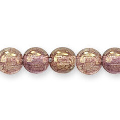 Bead, Preciosa Czech Pressed Glass, 6mm Round Bead - Antique Coat Light Amethyst (Hole Size 0.7mm)
