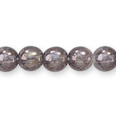 Bead, Preciosa Czech Pressed Glass, 6mm Round Bead - Bronze Coat Light Aqua (Hole Size 0.7mm)