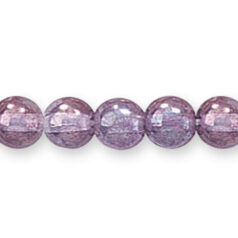 Bead, Preciosa Czech Pressed Glass, 6mm Round Bead - Lavender with Lustre Finish (Hole Size 0.7mm)