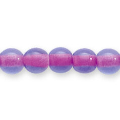Bead, Preciosa Czech Pressed Glass, 6mm Round Bead - Colourlined Blue/Purple (Hole Size 0.7mm)