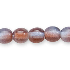 Bead, Preciosa Czech Pressed Glass, 6mm Round Bead - Two-Tone Sapphire/Brown (Hole Size 0.7mm)