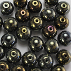 Bead, Preciosa Czech Pressed Glass, 8mm Round Bead - IRIS Brown (Hole Size 1.1mm)