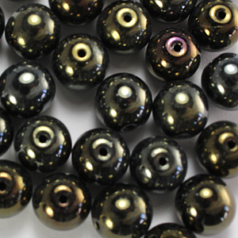 Bead, Preciosa Czech Pressed Glass, 8mm Round Bead - IRIS Purple (Hole Size 1.1mm)