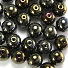 Bead, Preciosa Czech Pressed Glass, 10mm Round - IRIS Brown (Hole Size 1.1mm)