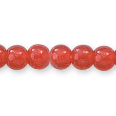 Bead, Preciosa Czech Pressed Glass, 6mm Round Bead with Crackle Effect - Siam Red