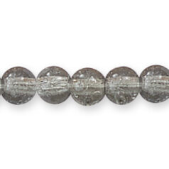 Bead, Preciosa Czech Pressed Glass, 6mm Round Bead with Crackle Effect - Black Diamond