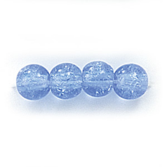 Bead, Preciosa Czech Pressed Glass, 6mm Round Bead with Crackle Effect - Sapphire