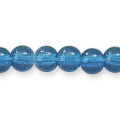 Bead, Preciosa Czech Pressed Glass, 6mm Round Bead with Crackle Effect - Green Aqua