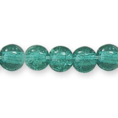 Bead, Preciosa Czech Pressed Glass, 6mm Round Bead with Crackle Effect - Light Emerald