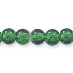Bead, Preciosa Czech Pressed Glass, 6mm Round Bead with Crackle Effect - Emerald