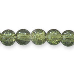 Bead, Preciosa Czech Pressed Glass, 6mm Round Bead with Crackle Effect - Olivine