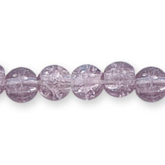 Bead, Preciosa Czech Pressed Glass, 6mm Round Bead with Crackle Effect - Amethyst