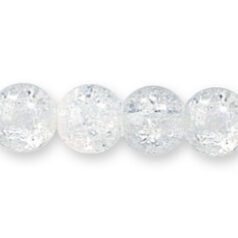 Bead, Preciosa Czech Pressed Glass, 8mm Round Bead with Crackle Effect - Crystal (Hole Size 1.1mm)