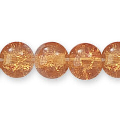 Bead, Preciosa Czech Pressed Glass, 8mm Round Bead with Crackle Effect - Topaz (Hole Size 1.1mm)