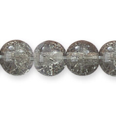 Bead, Preciosa Czech Pressed Glass, 8mm Round Bead with Crackle Effect - Black Diamond (Hole Size 1.1mm)