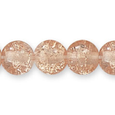 Bead, Preciosa Czech Pressed Glass, 8mm Round Bead with Crackle Effect - Rosaline (Hole Size 1.1mm)