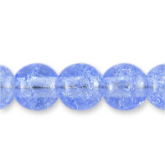 Bead, Preciosa Czech Pressed Glass, 8mm Round Bead with Crackle Effect - Light Sapphire (Hole Size 1.1mm)