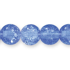 Bead, Preciosa Czech Pressed Glass, 8mm Round Bead with Crackle Effect - Sapphire (Hole Size 1.1mm)