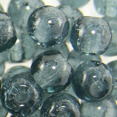 Bead, Preciosa Czech Pressed Glass, 8mm Round Bead with Crackle Effect - Montana Blue (Hole Size 1.1mm)