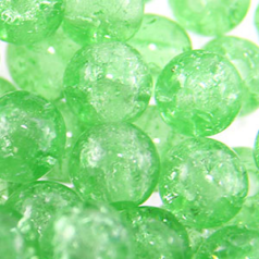 Bead, Preciosa Czech Pressed Glass, 8mm Round Bead with Crackle Effect - Peridot (Hole Size 1.1mm)