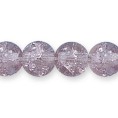 Bead, Preciosa Czech Pressed Glass, 8mm Round Bead with Crackle Effect - Amethyst (Hole Size 1.1mm)