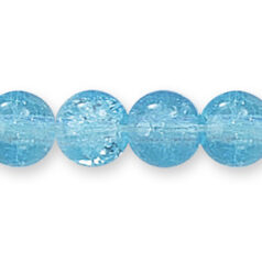 Bead, Preciosa Czech Pressed Glass, 8mm Round Bead with Crackle Effect - Light Aqua (Hole Size 1.1mm)