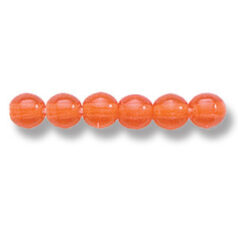 Bead, Preciosa Czech Druk Glass, 4mm Round Bead - Transparent Orange (Hole Size 0.9mm)