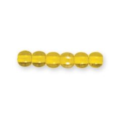 Bead, Preciosa Czech Druk Glass, 4mm Round Bead - Transparent Dark Yellow (Hole Size 0.9mm)