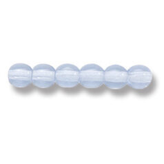 Bead, Preciosa Czech Druk Glass, 4mm Round Bead - Transparent Light Sapphire (Hole Size 0.9mm)