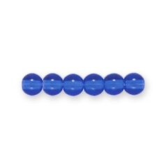 Bead, Preciosa Czech Druk Glass, 4mm Round Bead - Transparent Dark Sapphire (Hole Size 0.9mm)