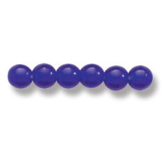 Bead, Preciosa Czech Druk Glass, 4mm Round Bead - Transparent Cobalt Blue (Hole Size 0.9mm)