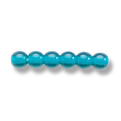 Bead, Preciosa Czech Druk Glass, 4mm Round Bead - Transparent Green Aqua (Hole Size 0.9mm)