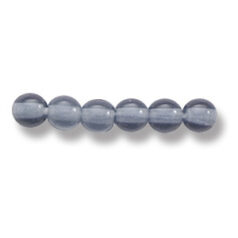 Bead, Preciosa Czech Druk Glass, 4mm Round Bead - Transparent Montana Blue (Hole Size 0.9mm)