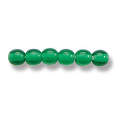Bead, Preciosa Czech Druk Glass, 4mm Round Bead - Transparent Emerald (Hole Size 0.9mm)
