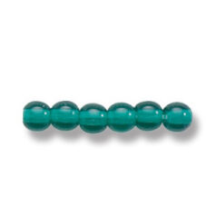 Bead, Preciosa Czech Druk Glass, 4mm Round Bead - Transparent Light Teal (Hole Size 0.9mm)