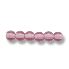 Bead, Preciosa Czech Druk Glass, 4mm Round Bead - Transparent Dark Amethyst (Hole Size 0.9mm)