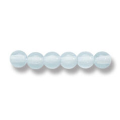 Bead, Preciosa Czech Druk Glass, 4mm Round Bead - Transparent Light Aqua (Hole Size 0.9mm)