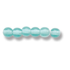 Bead, Preciosa Czech Druk Glass, 4mm Round Bead - Transparent Light Green Aqua (Hole Size 0.9mm)