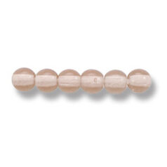 Bead, Preciosa Czech Druk Glass, 4mm Round Bead - Transparent Smoke Topaz (Hole Size 0.9mm)
