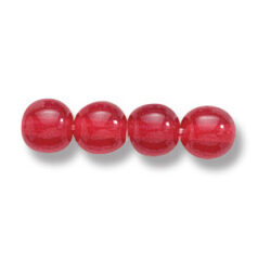 Bead, Preciosa Czech Druk Glass, 6mm Round Bead - Transparent Siam (Hole Size 1.1mm)